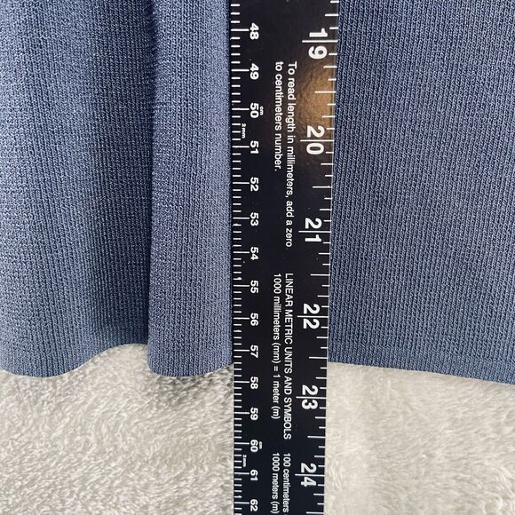 Geoffrey Beene Sport Women's Knit Sweater Top Size M Navy 3/4 Sleeve Stretch - Picture 6 of 9